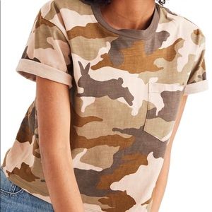 Madewell Easy Crop Tee in Cottontail Camo